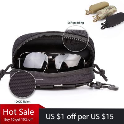 Molle Tactical Backpack Eyeglasses Case Bag Glasses Pouch Sunglasses EDC Waist Pack Utility Military Army Hunting Accessories