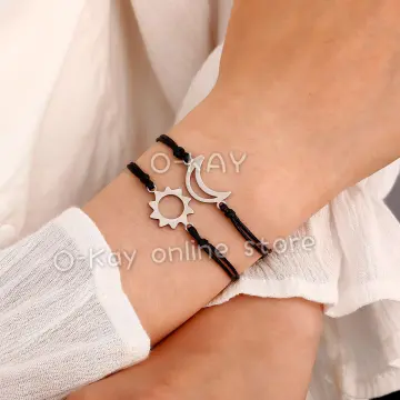 2pcs Couples Bracelet Sun & Moon Heart Magnetic Friendship 