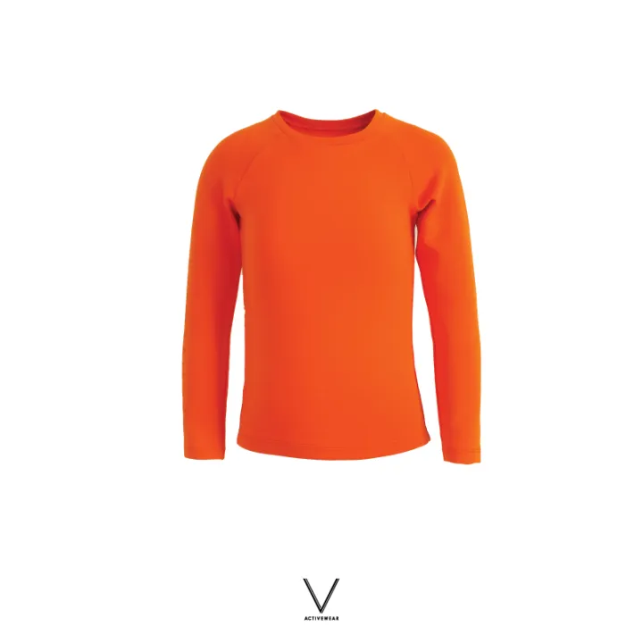 KIDS COLLECTION ORANGE RASH GUARD SS2022 ชุดว่ายน้ำเด็ก แขนยาวสีส้ม ผ้า