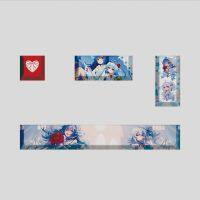 4Pcs/Set Genshin Impact Novelty Allover Dye Subbed DIY Keycaps Spacebar Pbt Custom Mechanical Keyboard Cute Anime Beauty Girl