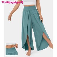 agafgadf Calça Casual de ioga garfo aberto Relaxada monocromática nova moda primavera verão calça cintura alta 2023