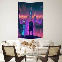 Punk-Neon-Gamer-Cool-Tapestry Fabric Wall Hanging Beach Room Decor Cloth Carpet Yoga Mats Sheet Sofa Blanket shower curtain