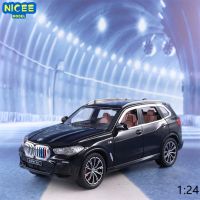 โมเดลรถแบบโลหะผสมหล่อขึ้นรูป1:24 BMW รุ่น X5สูงมีไฟดึงถอยหลังของสะสม A490ของขวัญของเล่นเด็ก