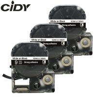 【NEW】 Daroghawala CIDY 3ชิ้น SD9KW SD9K LC-3BWV9 KingJim สีขาวบน SS12KW เทปฉลากดำ9มม. สำหรับเครื่อง Epson LW700 LW400 SR150 LW800