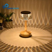 Led Touch Night Lights USB Atmosphere Diamond Table Lamp For Bar Coffee Store Bedroom Bedside Indoor Decor Three-color Desk Lamp