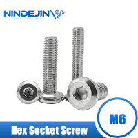 NINDEJIN Chamfered หกเหลี่ยม Beveled แบนรอบหัว M6 304สแตนเลสภายในหกเหลี่ยมสกรูเฟอร์นิเจอร์ไม้สกรู