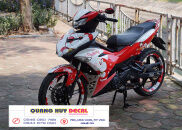 tem trùm exciter 150 trắng đỏ doremon rẻ đẹp, tem ex 150 trắng đỏ