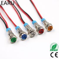 6mm Waterproof LED Metal Indicator Pilot Light Signal Lamp Red Yellow Blue Green 3V 5V 12V 24V 220V Car Boat Working PC Power