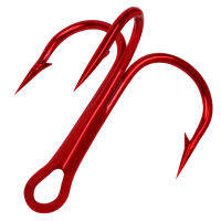 50 ชิ้น/ล็อต Red Anchor Hook เหล็กกล้าคาร์บอนสูง Barbed TREBLE Hook Fishing Tackle-hexinge