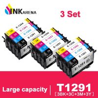 【support】 Thinkerz INKARENA 3ชุด T1291-T1294 4ตลับหมึกสีรองรับสำหรับ Epson SX445W SX525WD SX620FW BX925FW BX305F B42WD