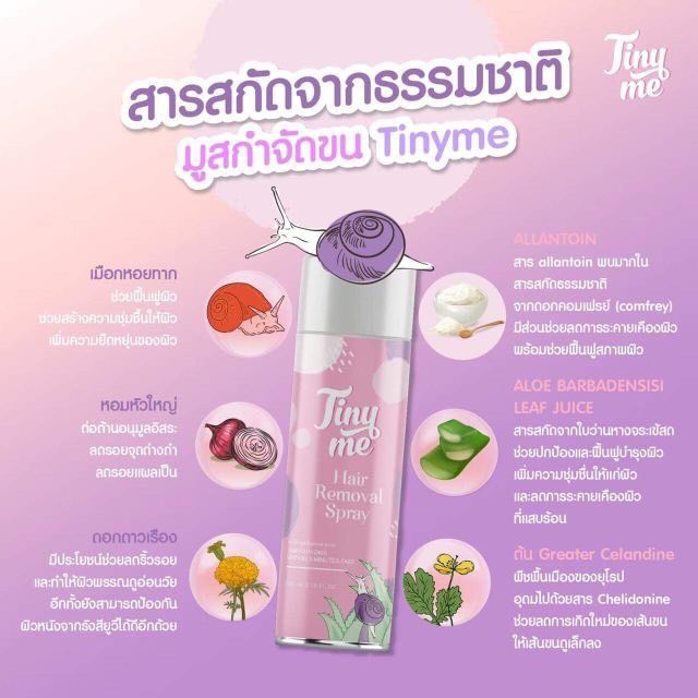 ไทนี่มูส-มูสกำจัดขน-ของแท้-ไม่ต้องโกนให้เสียเวลาแค่ฉีดแล้วเช็ด-1ขวด