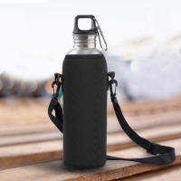 ขวดน้ำกลางแจ้ง 1000ml หุ้มฉนวน Neoprene Carrier Bag กระเป๋าพร้อมสายคล้อง Pouch