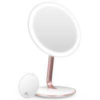 Easehold Rechargeable 3 Color Lighting Mode Makeup Mirror Adjustable with 1X10X Magnifying 1500LUX Brightness Dimmable Cosmetic