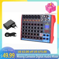 AG-8 8-Channel Mixing Console 6-Channe Digital Audio Mixer Built-in 48VPhantom Power Sound Mixer for Recording Broadcast Karaoke Projector Mounts