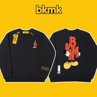 Bkmk เสื้อสเวตเชิ้ตเสื้อพิมพ์ลายการ์ตูนมีฮู้ดของผู้ชายอินเทรนด์แบรนด์เสื้อผ้าอเมริกันวินเทจคู่หลวมแนวสตรีท