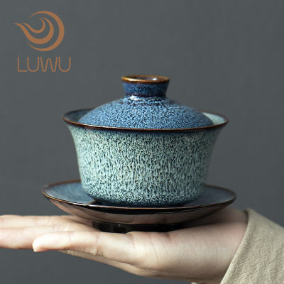 Luwu Blue Ceramic gifts of Chinese Kung Fu เครื่องชงชากลม160ml