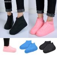 ▽ Black Waterproof Rain Shoes Covers 1 Pair Reusable Latex Slip-resistant Rubber Rain Boot Overshoes Shoes Accessories Size S/M/L