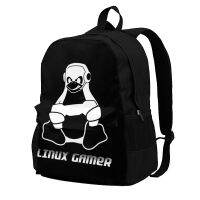 LINUX GAMERS Backpacks Operating System Large Cool Polyester Backpack Running Tourist Bags