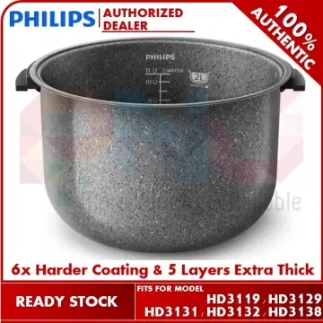 2L Rice Cooker Inner Pot Replacement for Philips HD3060 HD3061 HD3160  HD3161 HD3070 HD3071 Rice Cooker