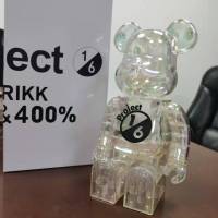 Bearbrick 400% Casio Night รุนแรงหมีอาคารบล็อกหมี6/1ไฟฟ้าที่มีสีสันเครื่องประดับทำมือ