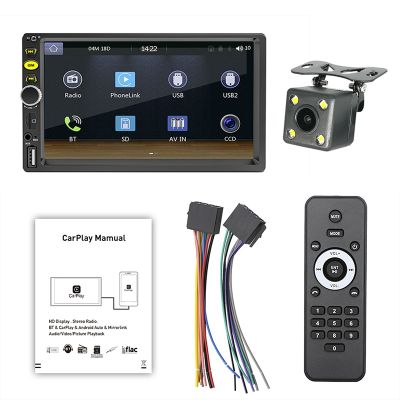 2 Din 7 Inch Touch Screen Car Radio Car Stereo MP5 Player with CarPlay Android Auto Bluetooth AUX USB TF FM Car Player