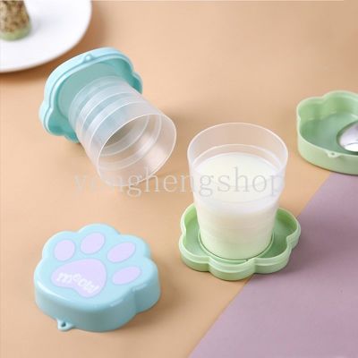 Cute Cartoon Cat Claw Shaped Folding Cup Collapsible Cup Camping Climbing Travel Portable Water Cupkids Drinking Cups