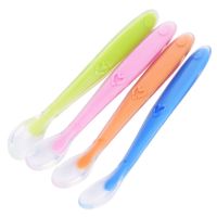 Baby Feeding Spoon Newborn Baby Soft Silicone Spoons Safety Utensils Patchwork Baby Children Tableware Bowl Fork Spoon Sets