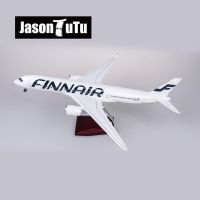 JASON TUTU 47cm Resin Diecast 1/150 Scale Finnair Airbus A350 Airplane Model Plane With Light &amp; Wheel Finland Aircraft