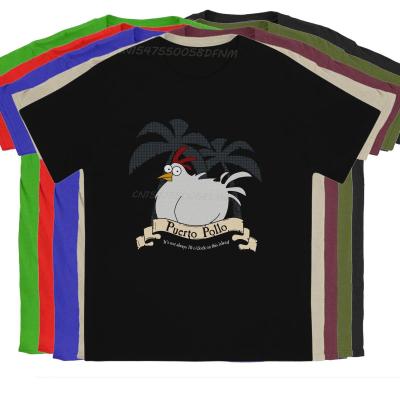Puerto Pollo T-Shirts for Men Monkey Island Game LeChuck Elaine Guybrush Unique Cotton Tee Shirt Summer Tops Men T Shirts Gift