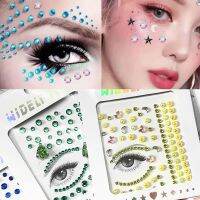 3D Face Jewels Rhinestone ชั่วคราว Tattoo Face สติกเกอร์ Masquerade Diamond Brow สติกเกอร์เทศกาลดนตรี Party ตกแต่งใบหน้า