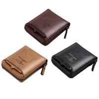 Men Leather Wallet Zipper Business Credit Card Holder RFID Blocking Pocket Coin Purse Wallet Male Genuine Leather Wallet For Men