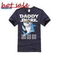 HOT ITEM!!Family Tee Couple Tee Men T-Shirt Diy Daddy Shark Baby Mommy Day Gift Prints Navy