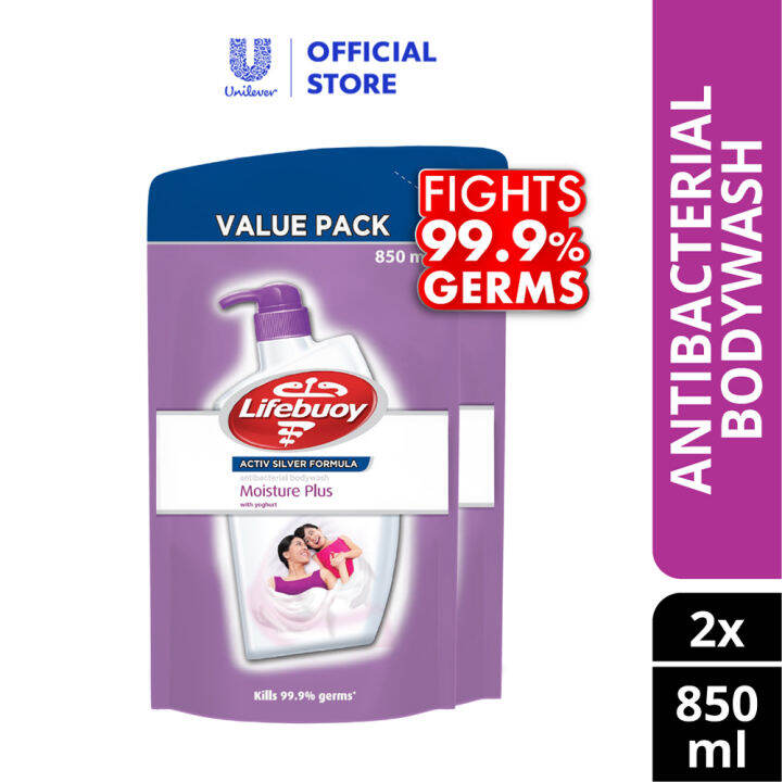 Lifebuoy Antibacterial Shower Gel Refill Moisture Plus 850ml x 2 Lazada