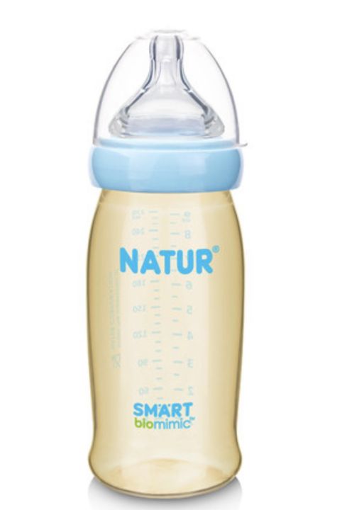 คูปองส่งฟรีnatur-เนเจอร์-ขวดนมคอกว้าง-สมาร์ทไบโอมิมิค-pes-9oz-270ml-พร้อมจุกนมคอกว้าง-ไซส์-m-จุกนมไม่ดูไม่ไหล-ลดโอกาสสำลัก-แพ็ค-1-ขวด