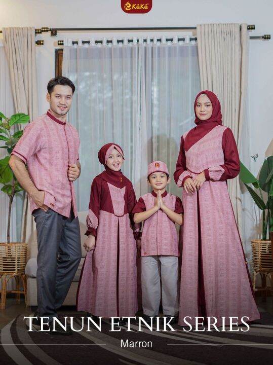 Sarimbit Keke Tenun Etnik Series Maroon (Marun) Original | Sarimbit