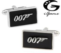 โปรโมชั่น!! 007กระดุมข้อมือสีดำแฟชั่นแปลกใหม่เจมส์บอนด์ Gratis Ongkir ส่วนประกอบทองแดงดีไซน์ภาพยนตร์