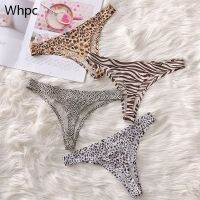 WHPC Leopard Sexy Underwear Women Ice Silk Seamless Panties Womens Lingerie Breathable Female T-back G-string Thong For Women