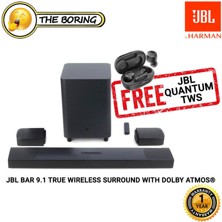 JBL BAR 9.1 True Wireless Surround with Dolby Atmos 9.1 Channel Soundbar System with 3D Surround