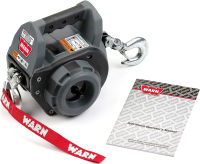 ‎WARN WARN 101570 Handheld Portable Drill Winch with 40 Foot Steel Wire Rope: 750 lb Pulling Capacity , Gray 750 lb. Capacity Wire Rope Winch