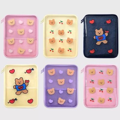 Women Men Korean 11 Inch Loptop Tablet Case Ins Cherry Heart Bear Mac Pro 9.7 10.5 10.8 10.9 Inch Sleeve Bag Pouch