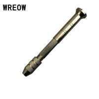 【2023】WREOW Micro Aluminum Hand Drill Drilling Chuck Twist Drill Bit Repair Hand Tool Wooorking Manual Drilling Hole Rotary Tools