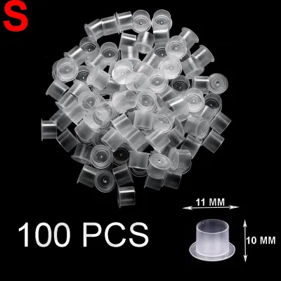 จุกใส่หมึกสักแบบมีฐาน ขนาด S 100 ชิ้น จุกหมึก จุดใส่สีสัก Disposable Plastic Tattoo Ink Cup Pigment Holder Size S 100 Piece