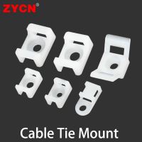 100PCS Cable Tie Mounts Seat Fixed Wire Buddle Saddle Plastic Holder White STM HC-2 Manager Data Line Winder Harness Screw Nylon Cable Management