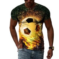 Personality Mens Soccer Graphic T-shirt Sports Fashion Street Funny Round Neck Tops Hip Hop Fashion Casual Short Sleeve Garment
