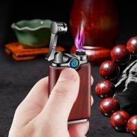 Creative Sandalwood Windproof Cool Lighter Wood Luxury Cigarette Encendedor USB Rechargeable Flameless Veiper Eletronico Plasma