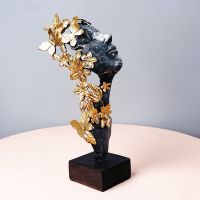 Resin Butterfly Girl Statues Creative Goddess Figure Figurines for Crafts Ornaments Home Decoration Accessories Gifts