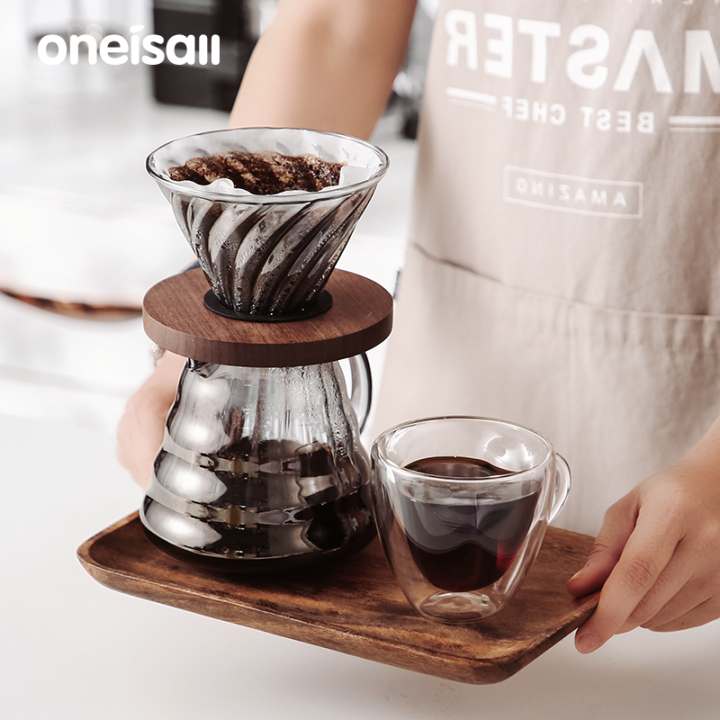 ONEISALL Coffee Dripper Glass Coffee Filter Cup HandPour Coffee Maker
