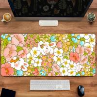 Gift Mouse Pad Kawaii With Lock Edge HD Lofi Style Cartoon Rabbit Mousepad Large Size Computer Desk Mat Round Cute Table Rug