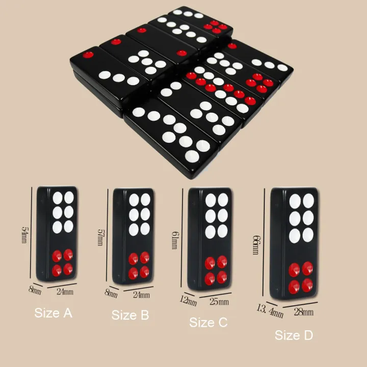 4 Sizes Black Domino Pai Gow 32pcs Dominoes With 2 Dices Board Game