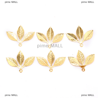 pime MALL 50ชิ้น/เซ็ต VINTAGE Leaf Filigree wraps ตัวเชื่อมต่อโลหะ CRAFT DIY Jewelry making